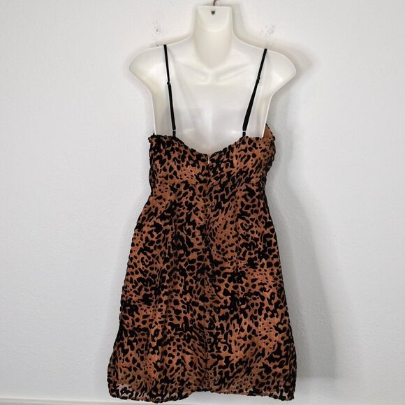 Lush Leopard Dress Sz L Crushed Velvet Adjustable Straps Party Cocktail Holiday - Picture 8 of 16